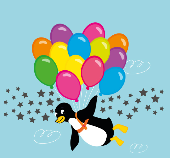 Õhupallidega pingviin